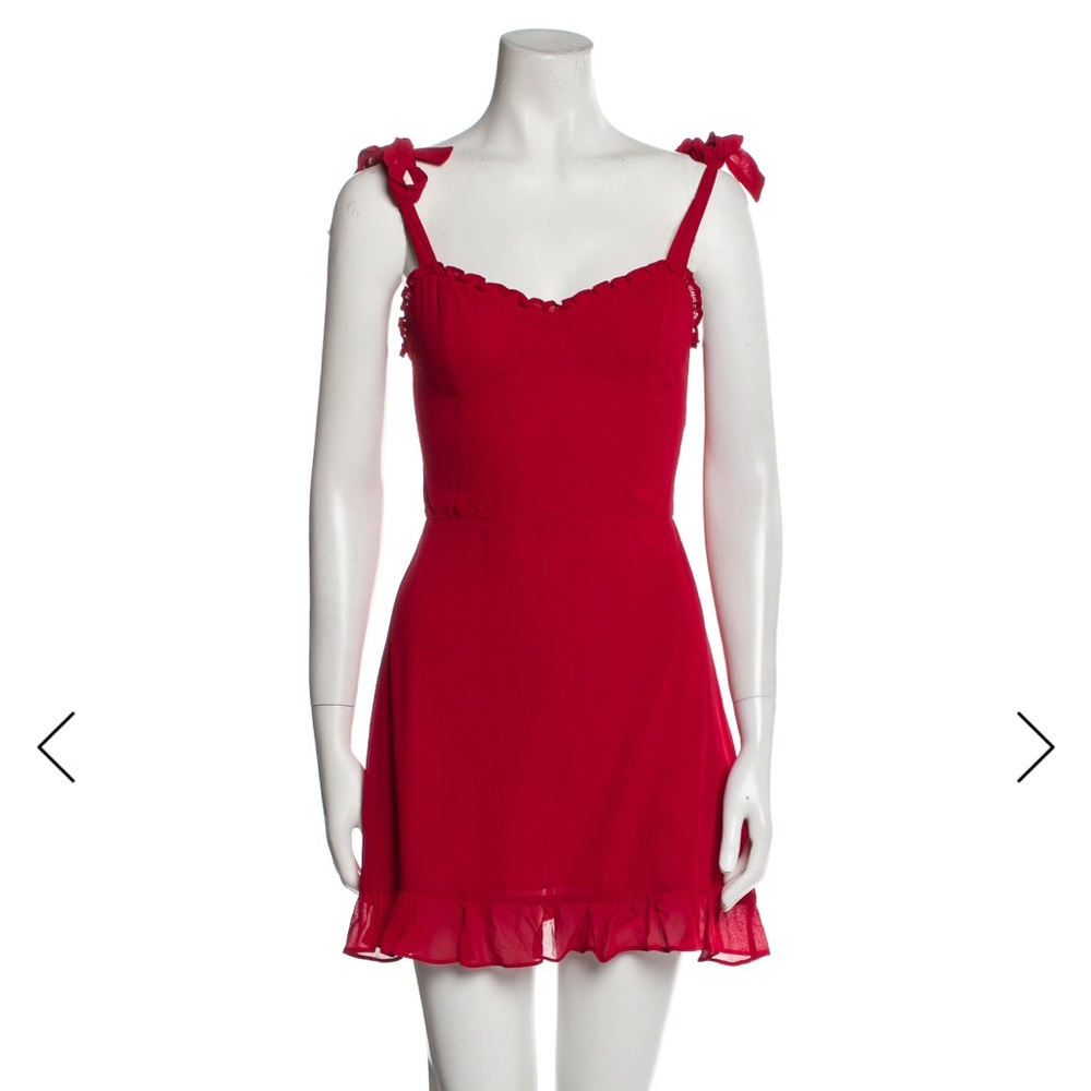 Reformation Christine Ruffle Mini Dress